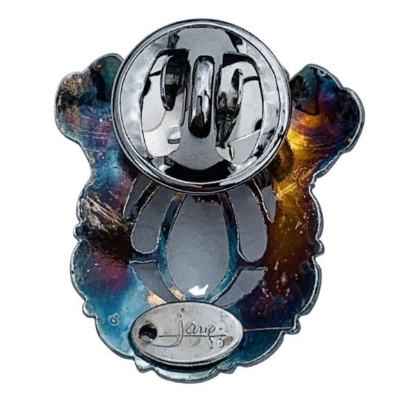 Vintage Jane Light Blue Sparkly Sun Crystal Faceted Glass Silver Tone Brooch pin - Picture 5 of 5